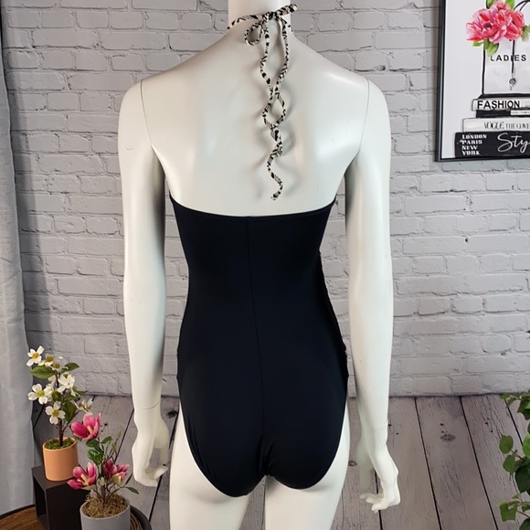 LA BLANCA Black/Brown/Cream 1pc Swimsuit Size: 8 - Picture 7 of 17